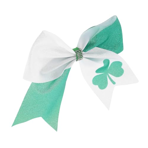Homoyoyo Klee Haarspange Haarschmuck Mit Kleeblatt Kleeblatt-haarspangen St Patricks Day Haarschmuck Grüner Glitzer Grüne Haarschleife St Patrick Day Zubehör Paillettenschleifen Polyester von Homoyoyo