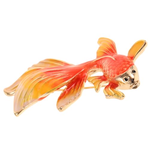 Homoyoyo Kleidung Brosche Kette Kragen Stellnadel Anstecknadel mit Meerestieren dekorative Broschennadel Fisch Reversnadel Pin-Ästhetik Anstecknadel für Kleidung Fischnadel Legierung Orange von Homoyoyo