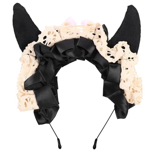 Homoyoyo Kleine Teufelshörner Haarband Mit Spitze Für Halloween Elastisches Kopfschmuck-accessoire Für Kostümpartys Cosplay Und Feiertagsfeiern von Homoyoyo