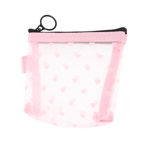 Homoyoyo Kleiner Mesh Kosmetiktasche Mit Transparente Reisetasche Für Make-up Münzen Und Karten Praktischer Toiletten Organizer Für Für Unterwegs von Homoyoyo