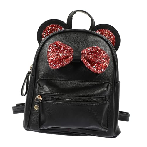 Homoyoyo Kleiner Rucksack Aus Hochwertigem Pu-Polyester Mini-Rucksack Mit Verstellbaren Schultergurten Aufbewahrungstasche Für Studenten Bowknot-Schultasche Für Mädchen Geräumige Tasche von Homoyoyo