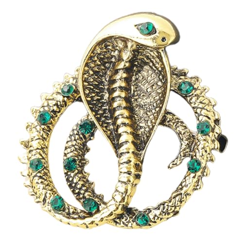 Homoyoyo Kobra-brosche Kleid Sonnenblumen-brosche Cowgirl Reize Schal Frauen Strass-brosche Emaille Tier Brosche Aus Stoff Perlenarmband Tier Brosche Kragen Korsage Golden Legierung von Homoyoyo