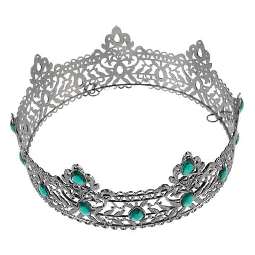 Homoyoyo König Krone Für Herren Mit Strasssteinen Kostüm Zubehör Mittelalterlich Party Hochzeit Geburtstag Prom Halloween Haar Accessoire Diadem Prinz Kronenkostüm von Homoyoyo
