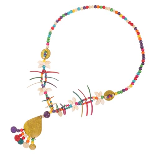 Homoyoyo Kokosnussschalen-perlenkette Für Damen Boho Halskette Strand-style Ethno-design Halsschmuck Mit Perlen von Homoyoyo