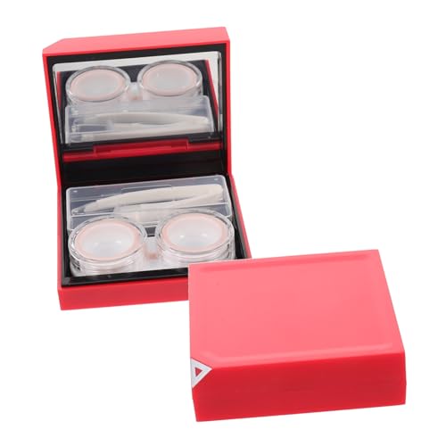 Homoyoyo Kontaktlinsenbehälter Mit Zwei Fächern Auslaufsicherer Linsenaufbewahrungsbehälter Kompakter Organizer Für Unterwegs Transparentes Fensterdesign rutschfeste Textur von Homoyoyo