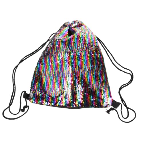 Homoyoyo Kordelzug Rucksack Mit Glitzerdesign Und Großer Kapazität Spritzwasserfest Für Sport Schwimmen Und Reisen Für Modebewusste Erwachsene von Homoyoyo