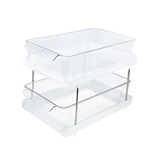 Homoyoyo Kosmetikregal Für Schreibtisch Doppellagiges Kunststoff Organizer Regal Multifunktionales Badezimmer Toilettenartikel Regal Platzsparend Für Make up Und Hautpflegeprodukte von Homoyoyo
