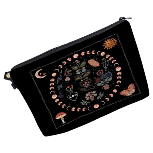 Homoyoyo Kosmetiktasche für Damen Tragbare Make Up Tasche mit Mondphasen Design Multifunktionale Toilettentasche für Reisen Verschluss mit Reißverschluss für Kosmetik und Kleine Homoyoyo Kosmetiktasche für Damen Tragbare Make Up Tasche mit Mondphasen Design Multifunktionale Toilettentasche für Reisen Verschluss mit Reißverschluss für Kosmetik und Kleine von Homoyoyo