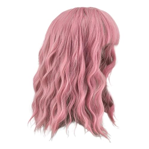 Homoyoyo Kostüm Cosplay Perücken Blonde Perücke lockig Spitze-Front-Perücke menschlich wellig farbige Cosplay-Perücken Partyperücken für Maskerade Hochtemperaturdraht Rosa von Homoyoyo