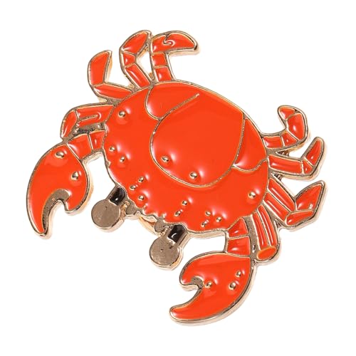 Homoyoyo Krabbenbrosche Tier Brosche Cartoon Brosche Kleidung Pins Kleidung Dekoration Modeaccessoires Frauen Alltagsaccessoires Brosche Krabbenschmuck Legierung Orange von Homoyoyo