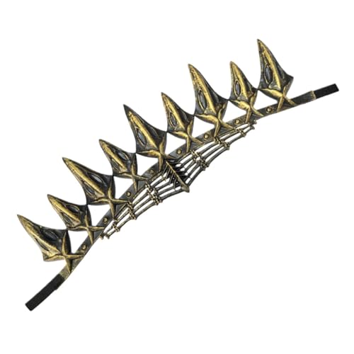 Homoyoyo Krähenkrone Festivalstirnband barocke Kronen Erwachsene Krone Prop Goth Krone Cosplay-Krone Maskerade Kostüm-Requisite Krone für Cosplay Kronenstütze Gothic-Krone rp Golden von Homoyoyo