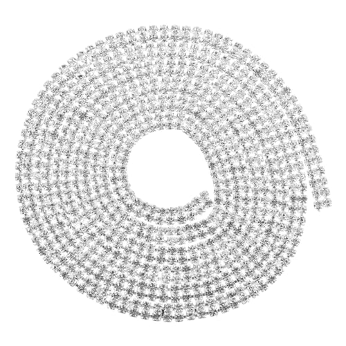 Homoyoyo Krallenkette aus Strass empfindlich Kleidung Bastelzubehör Kunsthandwerk Nähen deko Strassbesatz selber machen multifunktionale Strasskette Bastelbedarf Glas Weiß von Homoyoyo