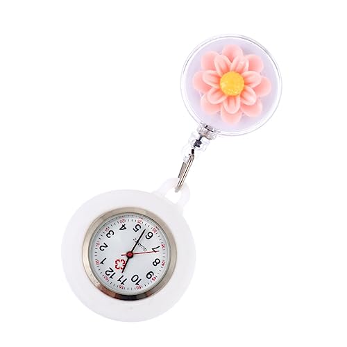 Homoyoyo Silikon Krankenschwesteruhr Clip On Tragbare Badge Uhr Einziehbare Uhr für Ärzte und Pflegekräfte Große Zifferblattanzeige Silikonuhren für Alltag von Homoyoyo