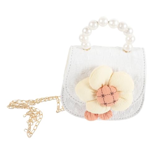 Homoyoyo Kreuzkörper Tasche PU für Mädchen Süße Blumen Umhängetasche mit Perlenhenkel Multifunktional für Freizeit Reisen und Shopping Langlebig und von Homoyoyo