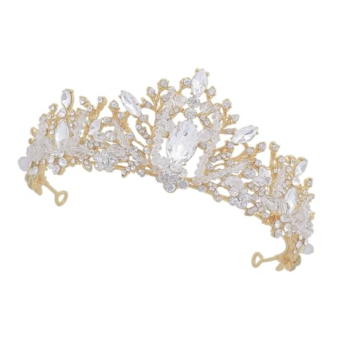 Homoyoyo Kristallkronen Haarreif Brautschmuck mit Diamantoptik Handgefertigt Stilvolles Tiara Haar Accessoire für Frauen und Brautjungfern Eleganter Hochzeitsschmuck für Unvergessliche von Homoyoyo