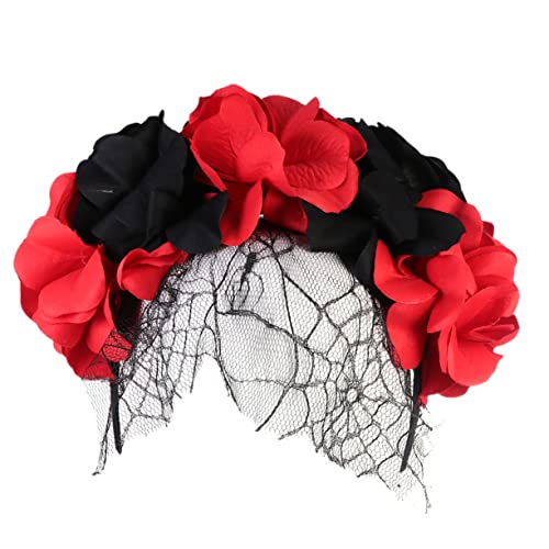 Homoyoyo Künstlicher Blumen-stirnband Mit Schwarzem Netz Für Halloween-kostüme Haaraccessoire Für Partys Und Festivals Vielseitig Einsetzbar Und von Homoyoyo