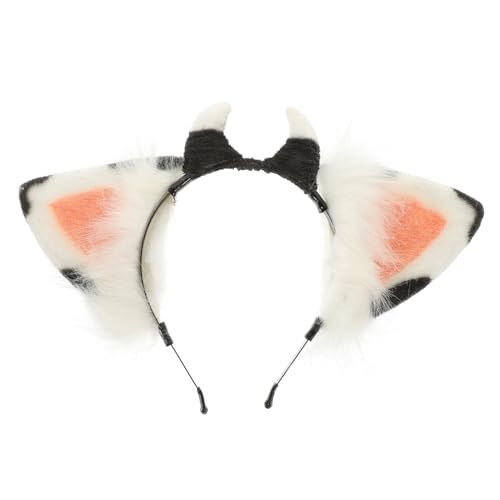 Homoyoyo Kuh Ohr Haarreif Leichtes Charmantes Party Cosplay Stirnband für Damen und Erwachsene Geeignet für Halloween Festivals und Kostümveranstaltungen von Homoyoyo