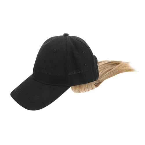 Homoyoyo Kurze Gerade Perücke mit Baseballcap Damen Haarverlängerung aus Hitzebeständigem Fasermaterial Modischer Kopfschmuck für Sommer und Alltag von Homoyoyo