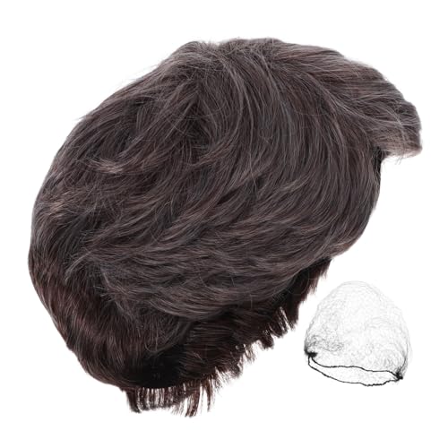 Homoyoyo Kurze Graue Perücke Für Männer Hitzebeständig Natürlicher Look Männliche Seitenscheitel Perücke Mit Realistischem Haaransatz Einfach Für Business Halloween Partys Und Den von Homoyoyo