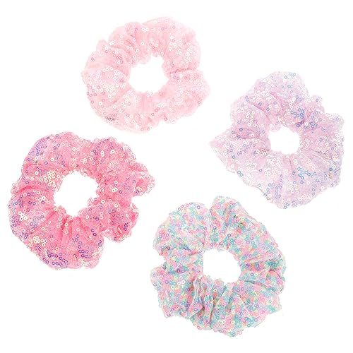 Homoyoyo 4stücke Led-haargummi Leuchtend Mesh Haarband Elastische Haarkrawatten Party Kopfschmuck Für Mädchen Handgelenk Tanz Halloween Weihnachten von Homoyoyo