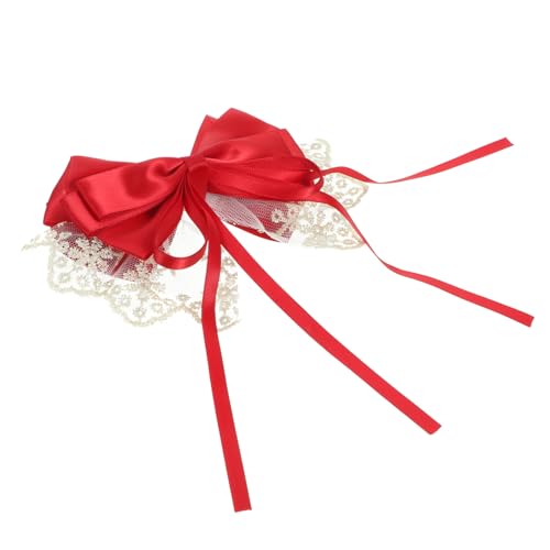 Homoyoyo Lace Bow Haarklammer Damen Rotes Spitzenhaarspange Leichtes Dekoratives Accessoire Für Hochzeit Geburtstag Festliche Anlässe Süßer Haarschmuck Mit Komfortabler von Homoyoyo