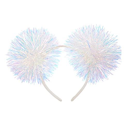 Homoyoyo Lametta Haarreif Mit Pompom Glitzerndes Kopfschmuck Für Party Performance Junge Mädchen Stirnband Weihnachtsmode Accessoire von Homoyoyo