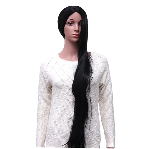 Homoyoyo Glatte Kunsthaarperücke Für Damen Lang Haarhaube Aus Spitze Glatte Haarperücke Haarteil Schönheitszubehör Für Frauen Und Mädchen Schwarz von Homoyoyo