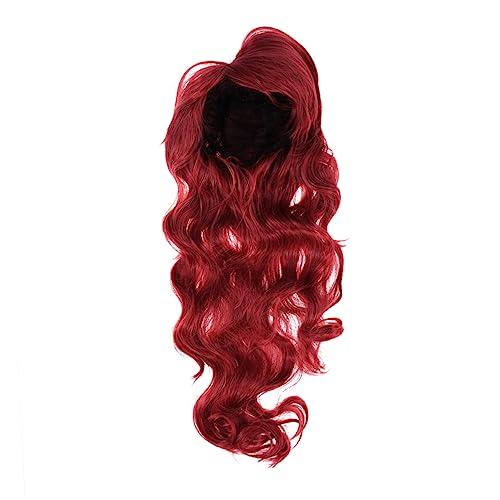 Homoyoyo Rote Lange Gewellte Perücke Für Damen Haaraccessoire Für Cosplay Bühnenauftritte Und Alltag Aus Hochwertigen Fasern von Homoyoyo