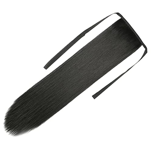 Homoyoyo Langer Gerader Pferdeschwanz mit Bindeband Synthetische Haarverlängerung für Frauen und Mädchen Hitzebeständig Weiche Hochwertige Fasern Vielseitig Kürzbar Natürlich Schimmernd von Homoyoyo