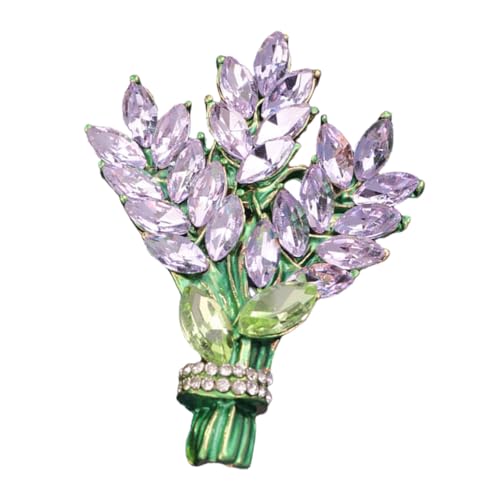 Homoyoyo Lavendelbrosche Blumenbrosche Strickjacken Kleidungsnadeln Broschen Für Frauen Strass Gefälschte Corsage Lavendel Anstecknadel Muttertag Damen Für Mutter Vintage Bluse Mädchen von Homoyoyo