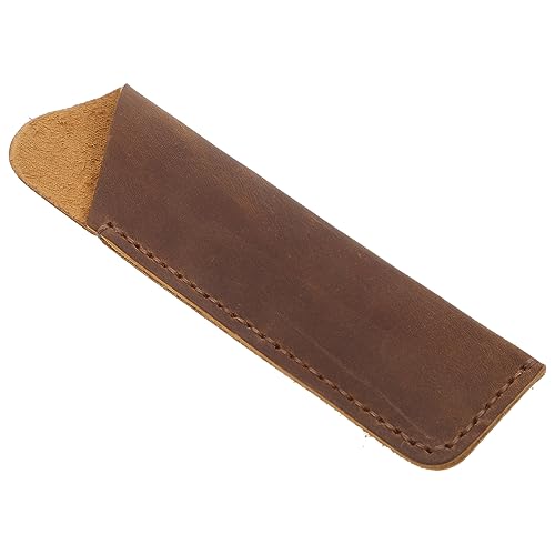 Homoyoyo Stifteetui Aus Leder Handgefertigt Vintage-Stil Stifteaufbewahrungstasche Für Mehrere Stifte Leder-schutzhülle Für Zuhause Büro Schule von Homoyoyo