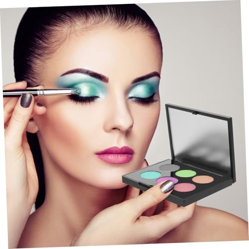 Homoyoyo Leere Lidschattenbox Farben Flach Schwarz mit Spiegel zum Nachfüllen Kompakte Kosmetikdose für Lidschatten Lippenstift DIY Praktisches Make Up für Individuelle Anwendung von Homoyoyo