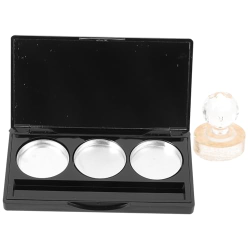 Homoyoyo Leere Lidschattenpalette mit Runden Aluminium Pan Einsätzen Schwarz Kosmetik Organizer mit Spiegel Doppelseitigem Klebeband Langlebiges Makeup Tablett für Lidschatten Concealer von Homoyoyo