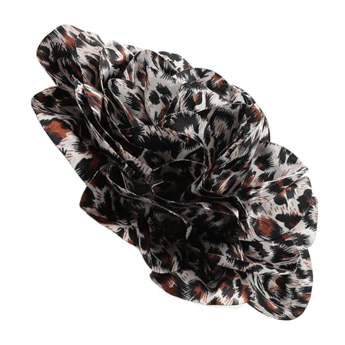 Homoyoyo Leoparden Blumenbrosche für Damen Extravaganter Satin Pin mit Großem Blumendesign für Hochzeiten Partys Besondere Anlässe Handgefertigtes Accessoire für Kleidung Schmuck von Homoyoyo