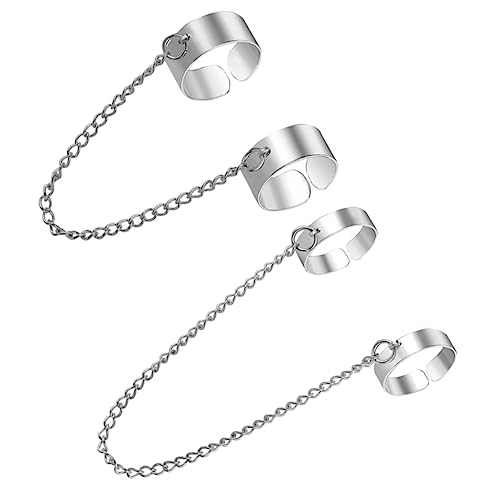 Homoyoyo Link Kettenring Set Offener Manschettenring Punk Kettenquaste Für Frauen Verstellbar Individueller Gothic Stil Modeschmuck Für Partys Und Festivals Homoyoyo Link Kettenring Set Offener Manschettenring Punk Kettenquaste Für Frauen Verstellbar Individueller Gothic Stil Modeschmuck Für Partys Und Festivals von Homoyoyo