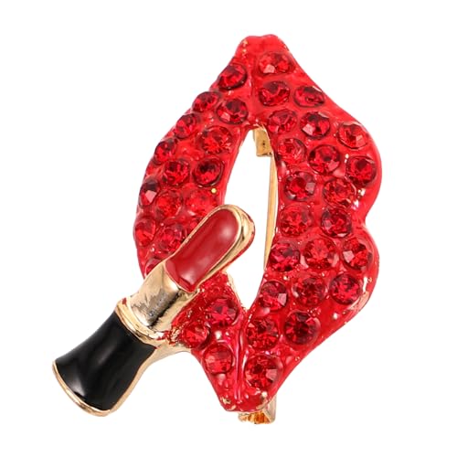 Homoyoyo Lippenstift Brosche Dame Hochzeit Kopfbedeckung Schalstift Kleidung Reiz rote Broschen für Frauen rote Strassbrosche Broschennadel Strassbrosche Pin Zinklegierung Homoyoyo Lippenstift Brosche Dame Hochzeit Kopfbedeckung Schalstift Kleidung Reiz rote Broschen für Frauen rote Strassbrosche Broschennadel Strassbrosche Pin Zinklegierung von Homoyoyo