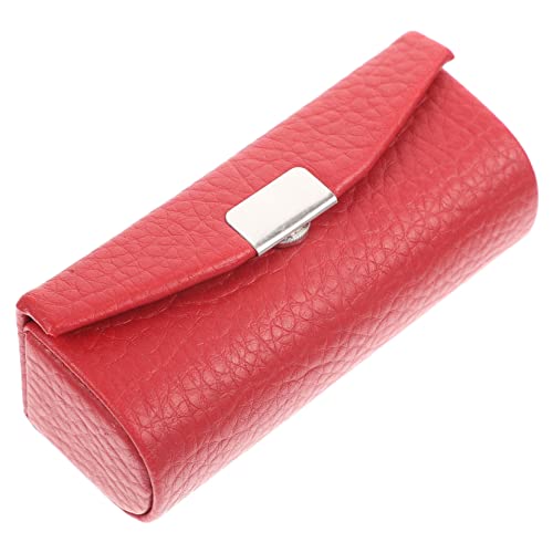 Homoyoyo Lippenstift Etui aus Lychee Geprägtem Leder mit Spiegel Kompakte Einzeltasche für Damen Praktischer Lippenstifthalter zum Schutz und Stilvollen Transport für Unterwegs und von Homoyoyo