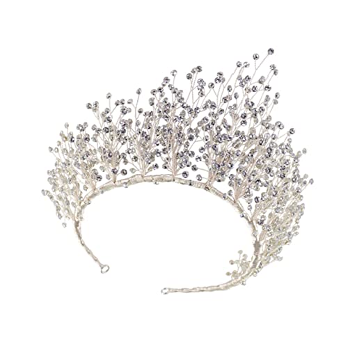 Homoyoyo Luxuriöse Brautkrone Haarschmuck mit Funkelnden Strasssteinen Silbernes Diadem für Hochzeit Festliche Anlässe und Party Handgefertigtes Langlebiges Kopfschmuck Accessoire für von Homoyoyo