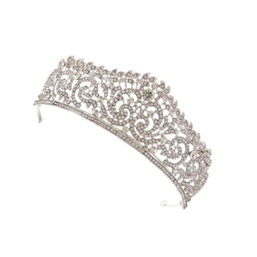 Homoyoyo Barocke Krone Für Frauen Vintage Strass Hochzeit Tiara Stilvolles Haaraccessoire Für Braut Und Brautjungfer Silber von Homoyoyo