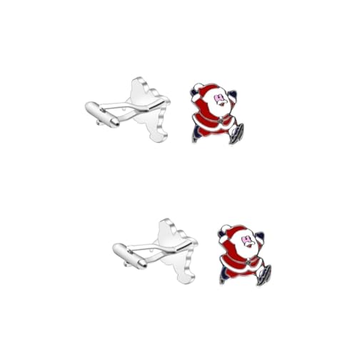 Homoyoyo Manschettenknöpfe Weihnachtsmann – Festliche Manschettenknöpfe Für Männer Und Frauen - Ideal Für Die Weihnachtsfeier Oder Als Besonderes - Elegant Und von Homoyoyo