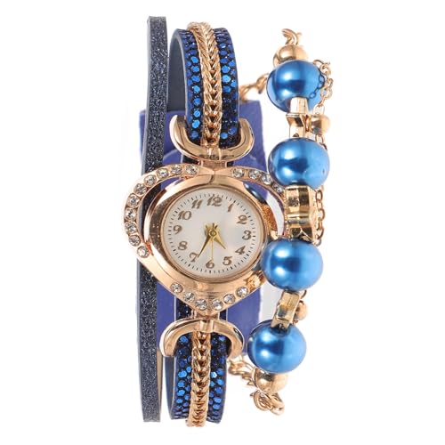 Homoyoyo Mehrschichtige Armbanduhr Für Damen Mit Herzform Digitale Frauen Armbanduhr Mit Dekorativem Armband Stilvolle Handgelenkuhr von Homoyoyo