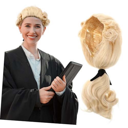Homoyoyo Men Judge Wig Synthetische Richterperücke Realistisches Design Flexibel Verstellbar Cosplay Zubehör für Kostümparty und Theater von Homoyoyo