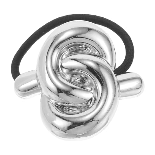 Homoyoyo Metall Haargummi Geometrisch Elastisch Hochdehnbar Ponytail Halter Damen Vintage Stil Vielseitig Tragbar Silber von Homoyoyo