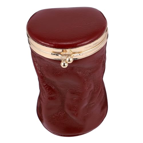 Homoyoyo Mini Kosmetiktasche Leder mit Spiegel Tragbare Kleine Make Up Tasche für Lippenstift und Parfüm Handliche Sundries Aufbewahrungstasche für Damen Kompakt und Elastisch für Alltag von Homoyoyo