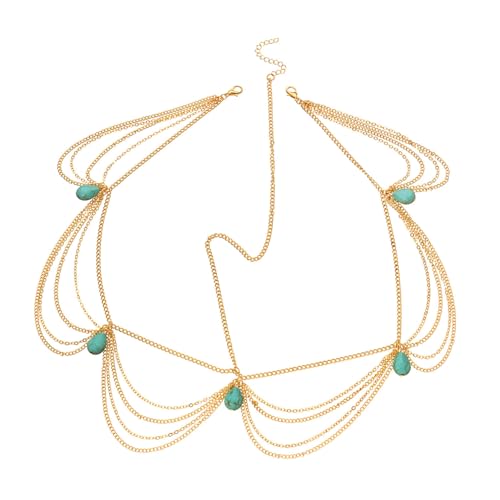 Homoyoyo Modisches Barock Stirnband Damen Haarband aus Leichtem Legierungs mit Mehrschichtiger Ketten und Quastenverzierung Eleganter Haarschmuck für Festtage und Besondere Anlässe von Homoyoyo