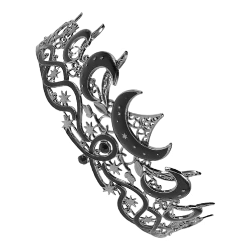 Homoyoyo Moon And Star Hochzeits-tiara mit Funkelnden Strasssteinen Braut-krone für Hochzeit Party Halloween und Bühnenauftritte Leichter Langlebiger Brautschmuck von Homoyoyo