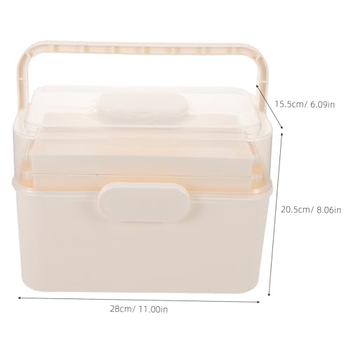 Homoyoyo Multifunktionaler Lagiger Aufbewahrungskoffer mit Abnehmbarem Tablett Großer Transparenter Notfall Medikamentenorganizer für Familie Kosmetik Nagelkunst und Bastelbedarf mit von Homoyoyo