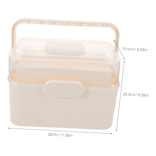 Homoyoyo Multifunktionaler Lagiger Aufbewahrungskoffer mit Wasserdichtem Deckel Tragbar Großer Kapazität Halbdurchsichtig als Familienmedizinkoffer für Kosmetik Nagelkunst Bastelbedarf von Homoyoyo