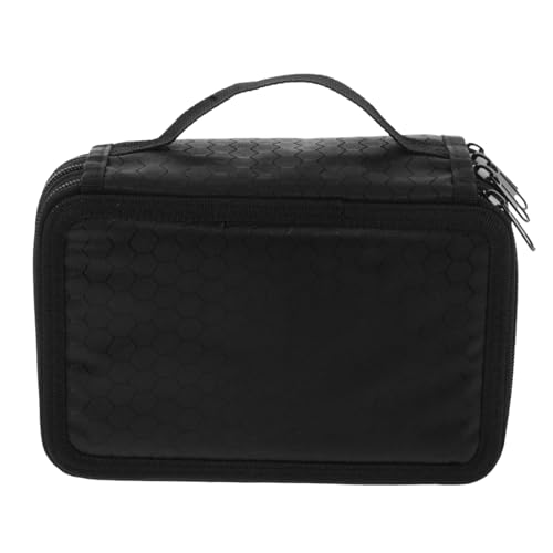 Homoyoyo Federmäppchen Groß Stiftehalter Organizer mit 72 Fächern 4 Ebenen Reißverschluss Schwarz 19,5 X 12,5 X 9cm für Schüler Studenten Künstler Büro Reisen Extra Schlitz für Radiergummi von Homoyoyo