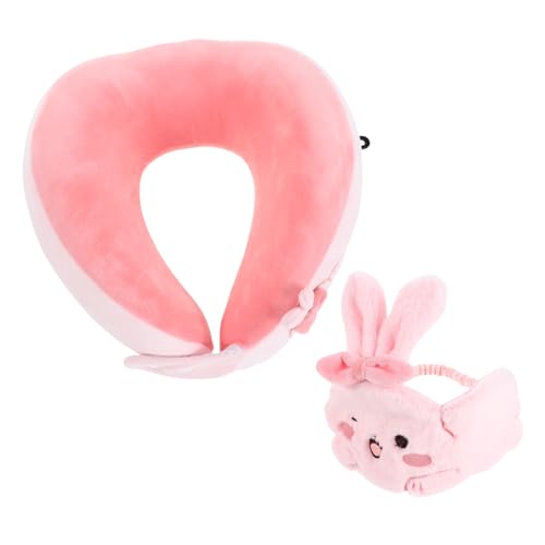 Homoyoyo Nackenkissen Für Reisen Mit Schlafmaske in Hasenform U-förmiges Kissen Zum Schlafen Für Flugzeug Zug Auto Büro Und Zuhause von Homoyoyo